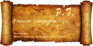 Pascus Tavaszka névjegykártya